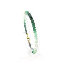 Emerald bead bracelet with gold clasp | 20 cm