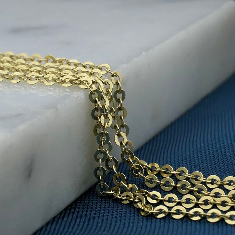 Image 2 of Gold anchor link necklace