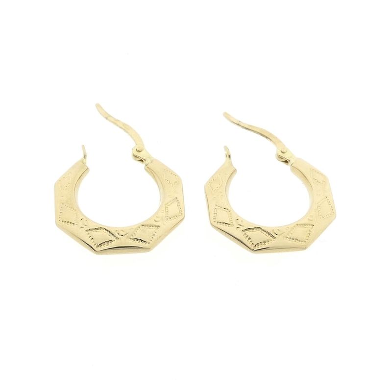 Image 6 of Gold lapidary earrings | Ø 19.5 mm