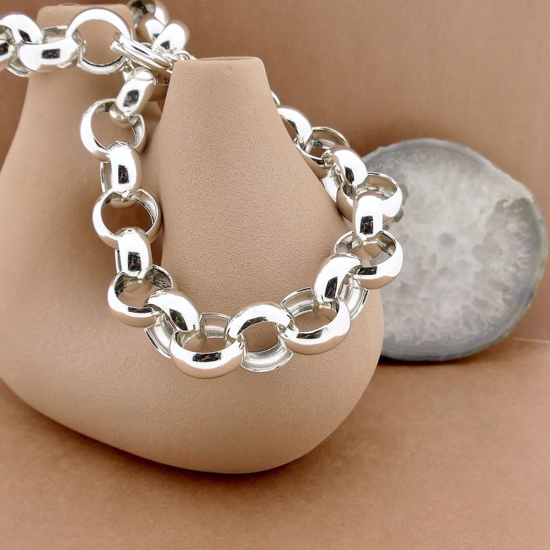Image 2 of Silver robust jasseron necklace | 47 cm