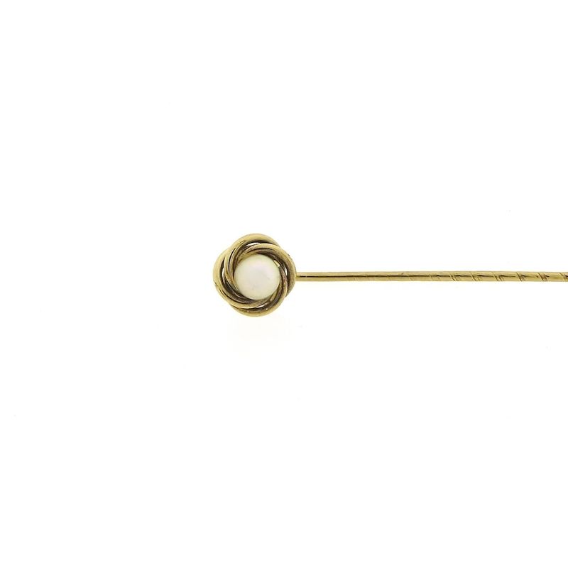 Image 5 of Gold lapel pin, tie pin with pearl