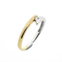 Two-tone gold ring set with zirconia
