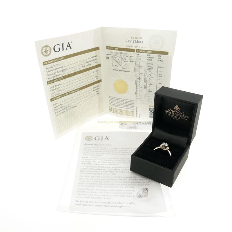 Image 3 of 18K White Gold ring with 0.42 ct. diamond | + GIA certificate
