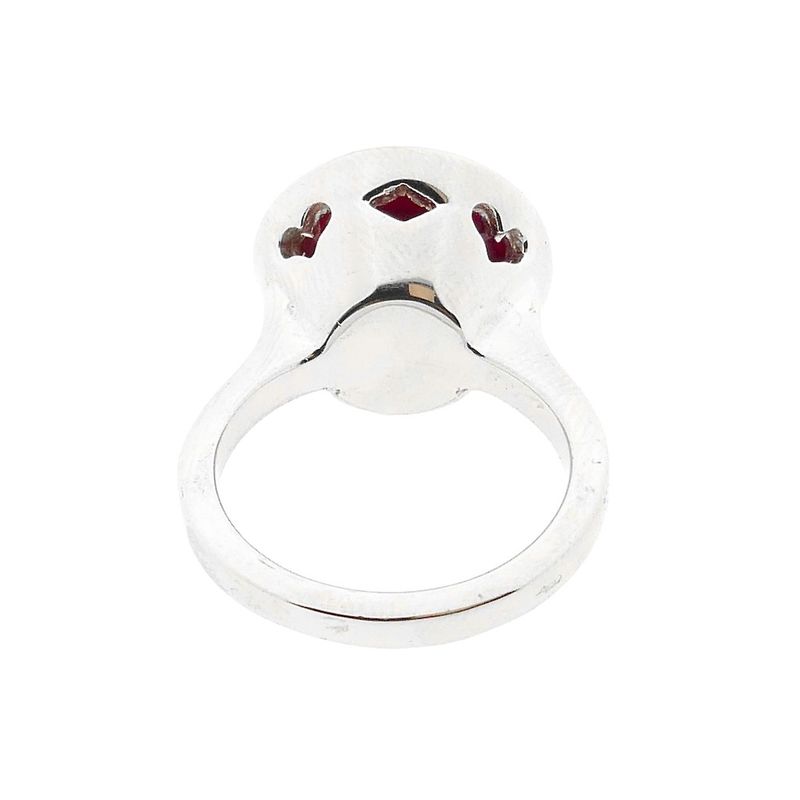 Image 8 of Silver ring with synthetic ruby.