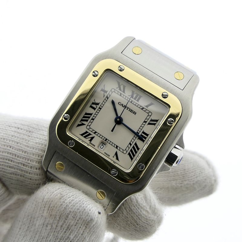 Image 10 of Cartier Santos Galbee; Gold/steel unisex watch
