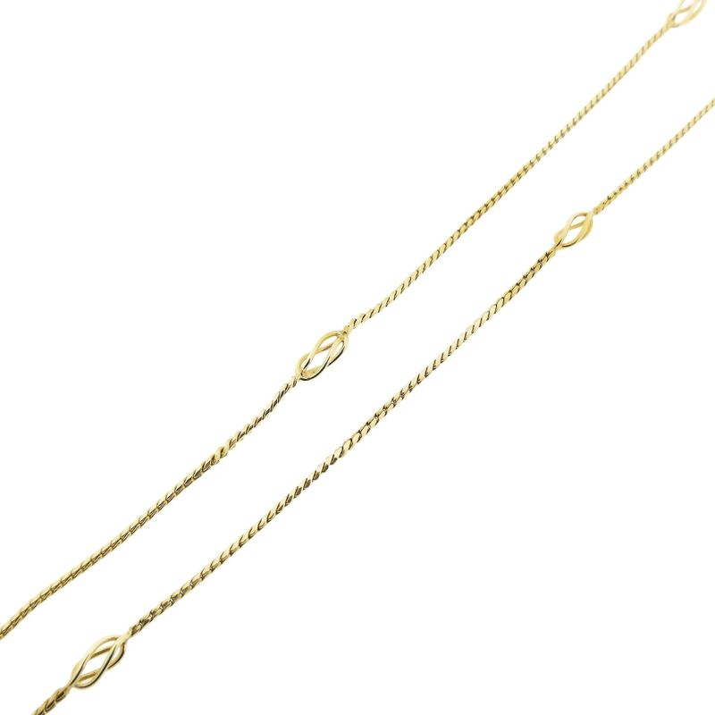 Image 6 of Gold long S-link necklace with love knots