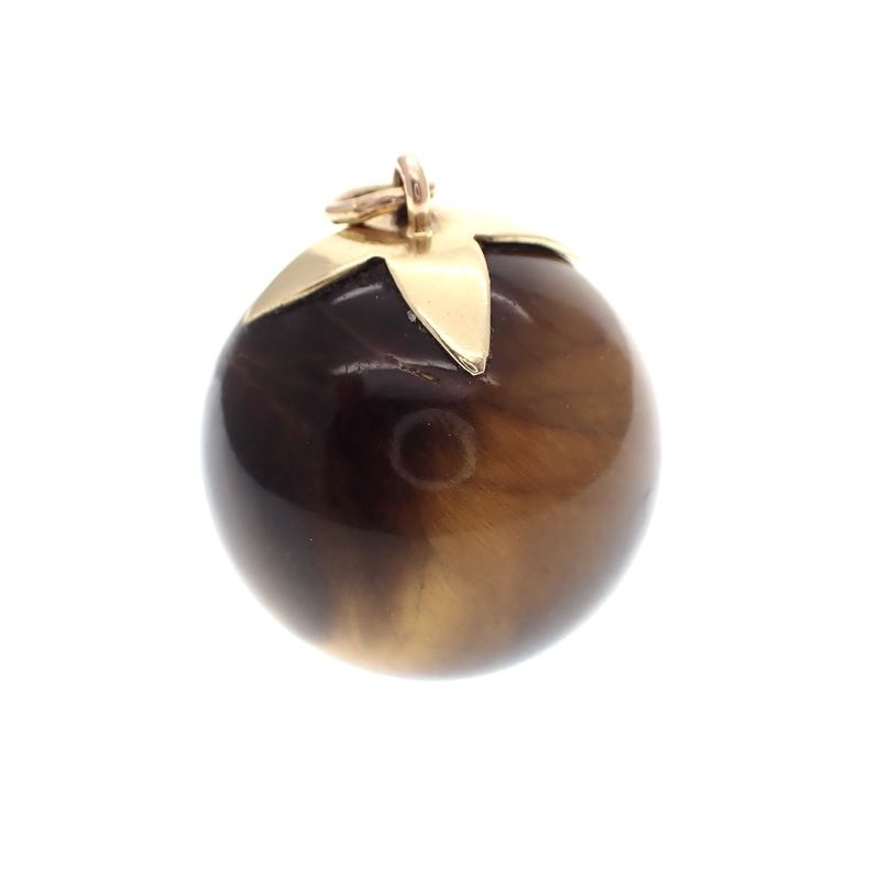 Image 3 of Vintage gold pendant; Eye of the tiger