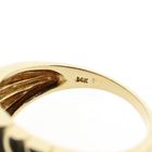 Image 6 of Gold Ring with Ribbed Pattern and Diamond; 0.02 ct; 14K; Size 17.5