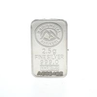 Silver bar 2.5 grams 999.0 pure silver; Nadir Metal Rafineri