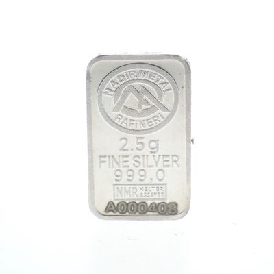 Image 1 of Silver bar 2.5 grams 999.0 pure silver; Nadir Metal Rafineri