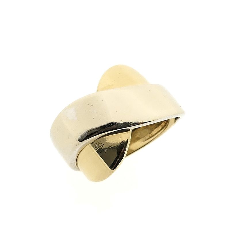 Image 1 of Two-tone gold crossover ring