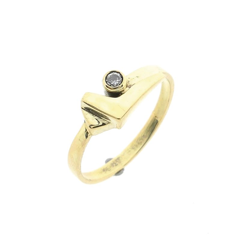 Image 1 of Gold ring with zirconia
