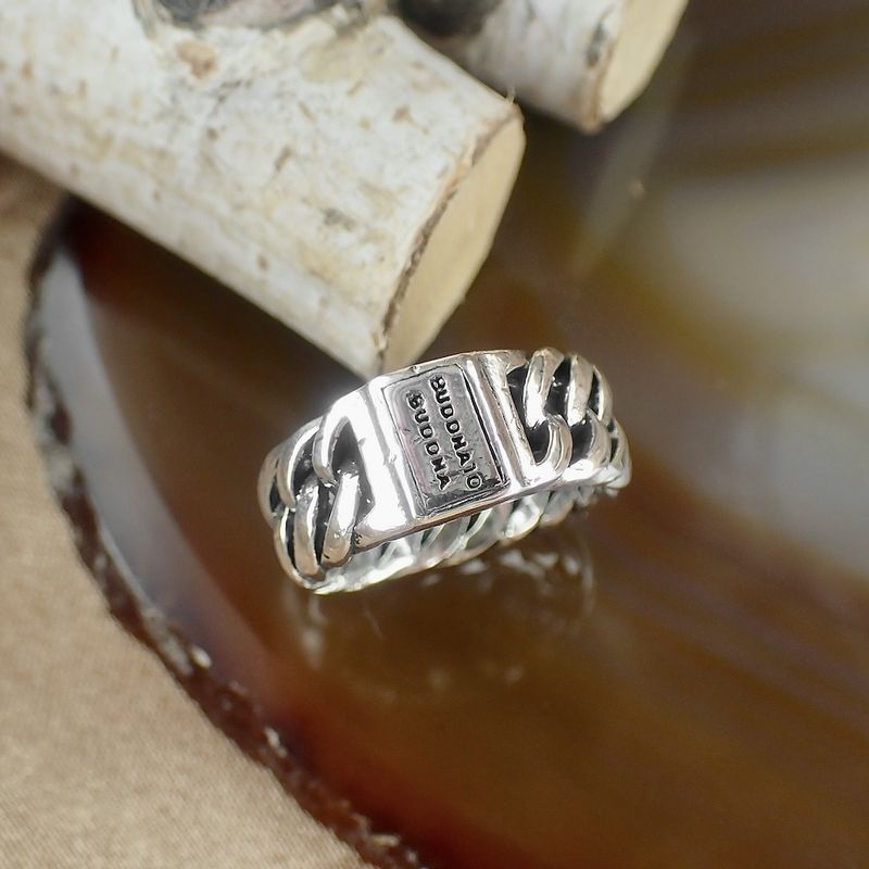 Image 2 of Silver Buddha to Buddha ring chain small