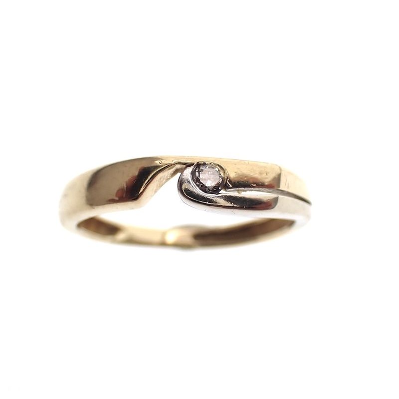 Image 2 of Two-tone gold ring with diamond