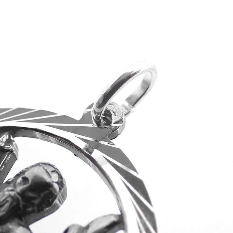 Image 5 of Silver zodiac sign pendant; Aquarius