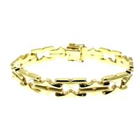 Gold wide fantasy link bracelet | 19.5 cm