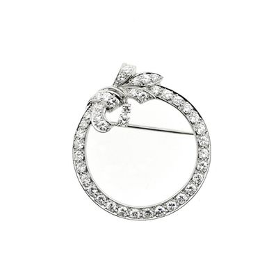 Image 1 of Platinum brooch with diamonds | Approx. 1.47 ct.