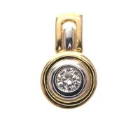 Two-tone gold solitaire pendant with zirconia