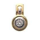 Image 1 of Two-tone gold solitaire pendant with zirconia