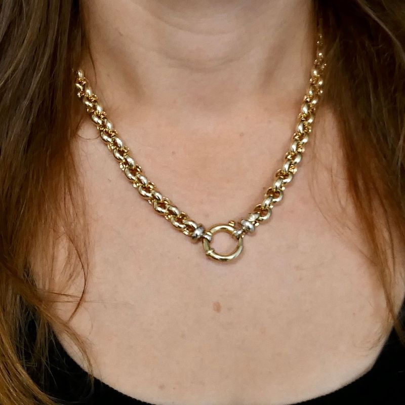 Afbeelding 10 van Gouden jasseronschakel collier | 46 cm