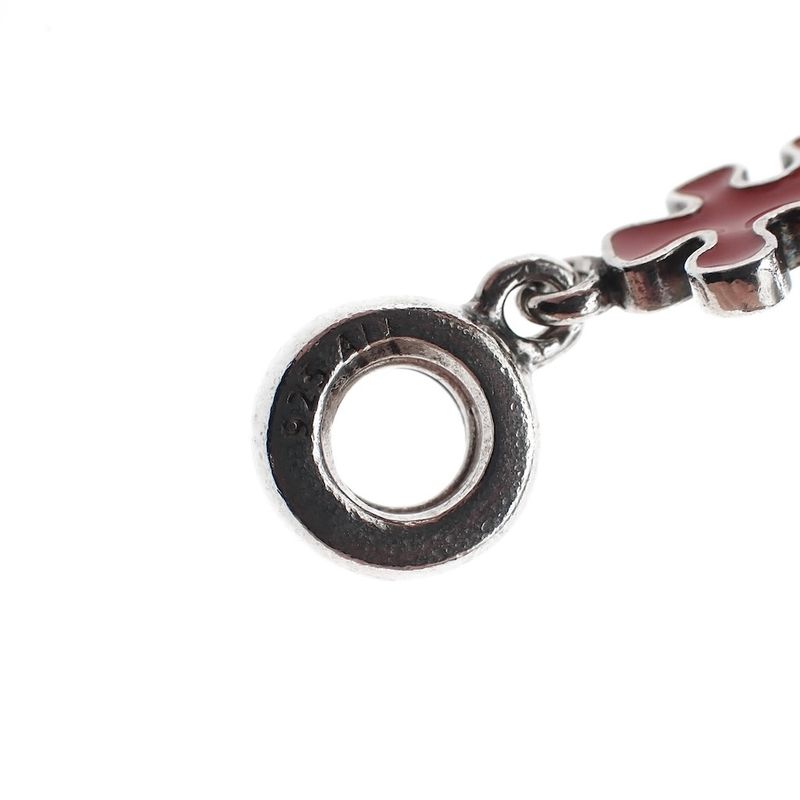 Image 5 of Pandora charm pendant; Silver; Red Puzzle