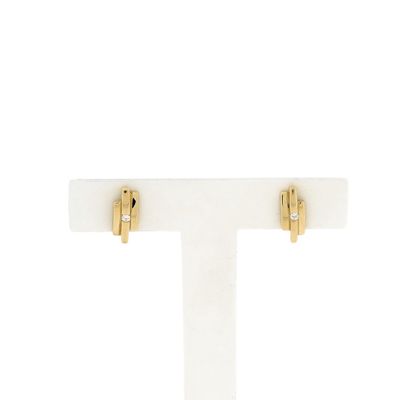 Image 1 of Gold stud earrings with zirconia