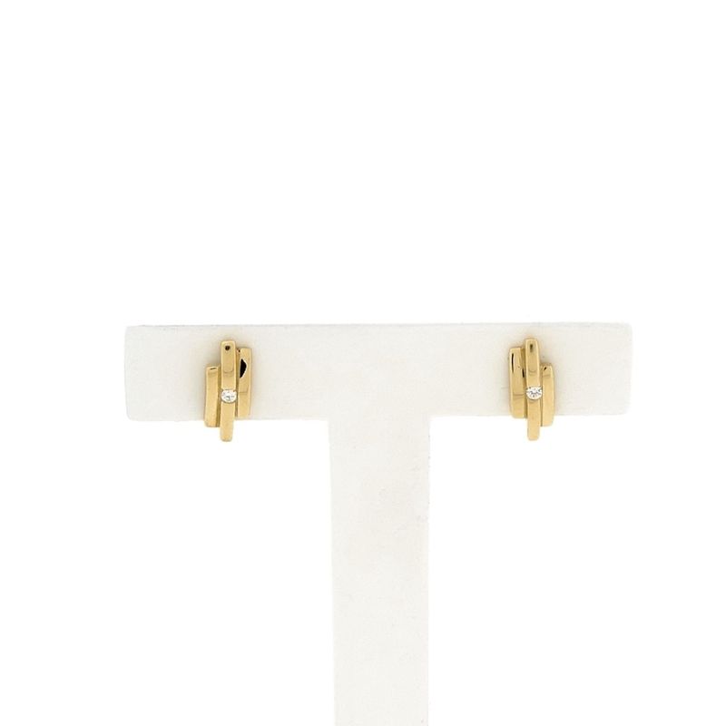 Image 1 of Gold stud earrings with zirconia