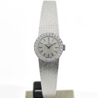 Omega Genève 'Cocktail Watch'; 18k. witgouden dames horloge met diamanten