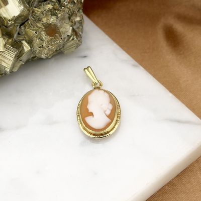 Image 2 of Gold pendant with cameo | Vintage/antique