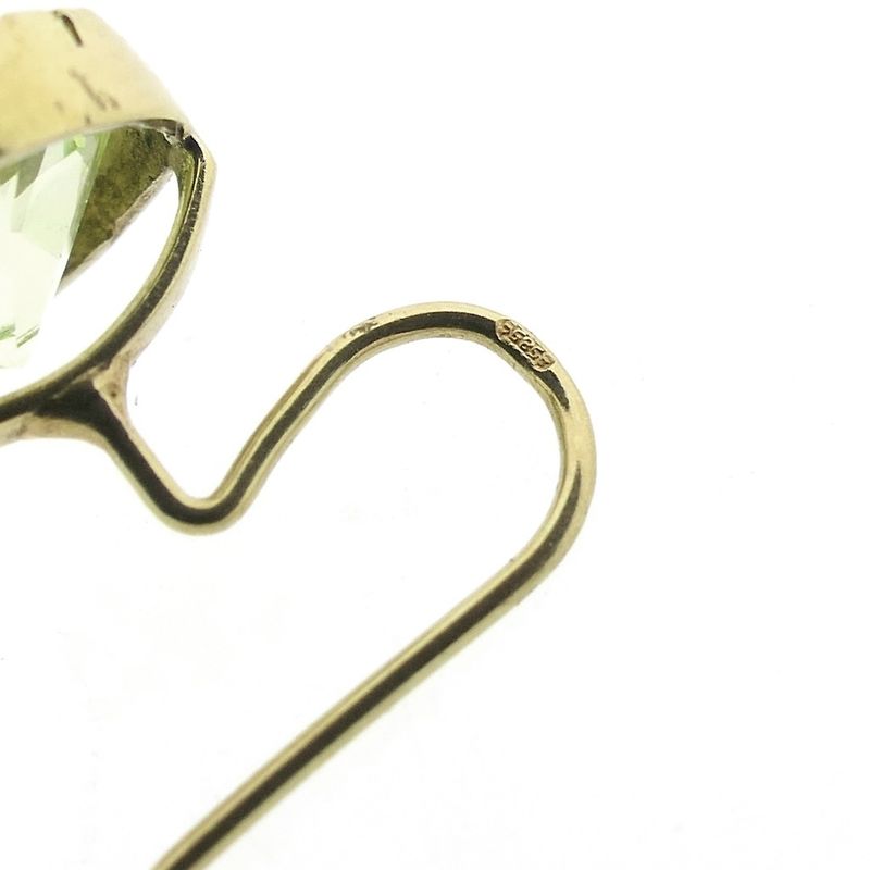 Image 6 of Gold earrings with synthetic gemstone from the 60s