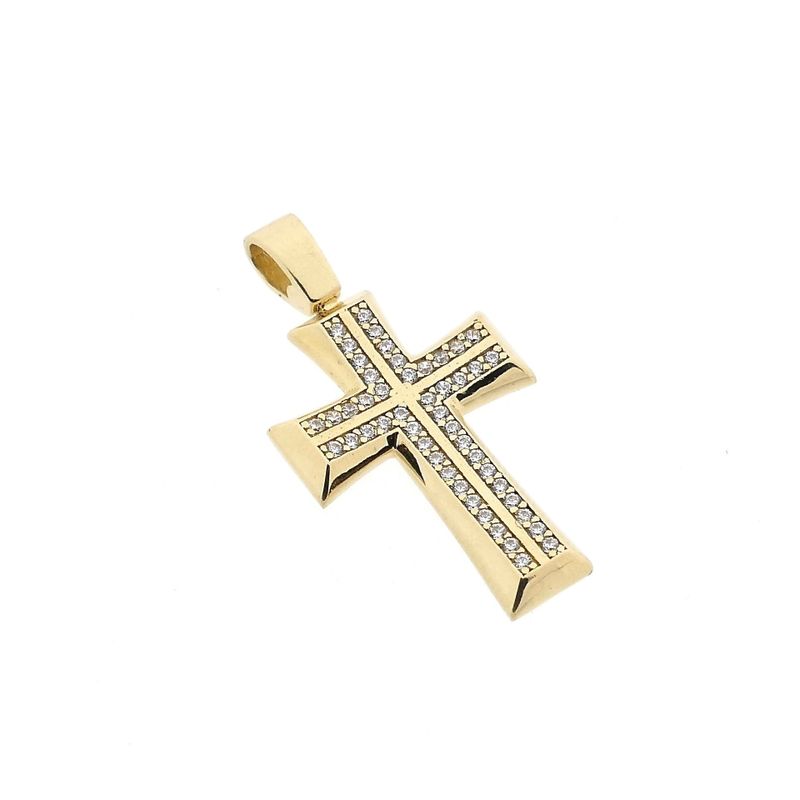 Image 6 of Gold Cross Pendant with Zirconia