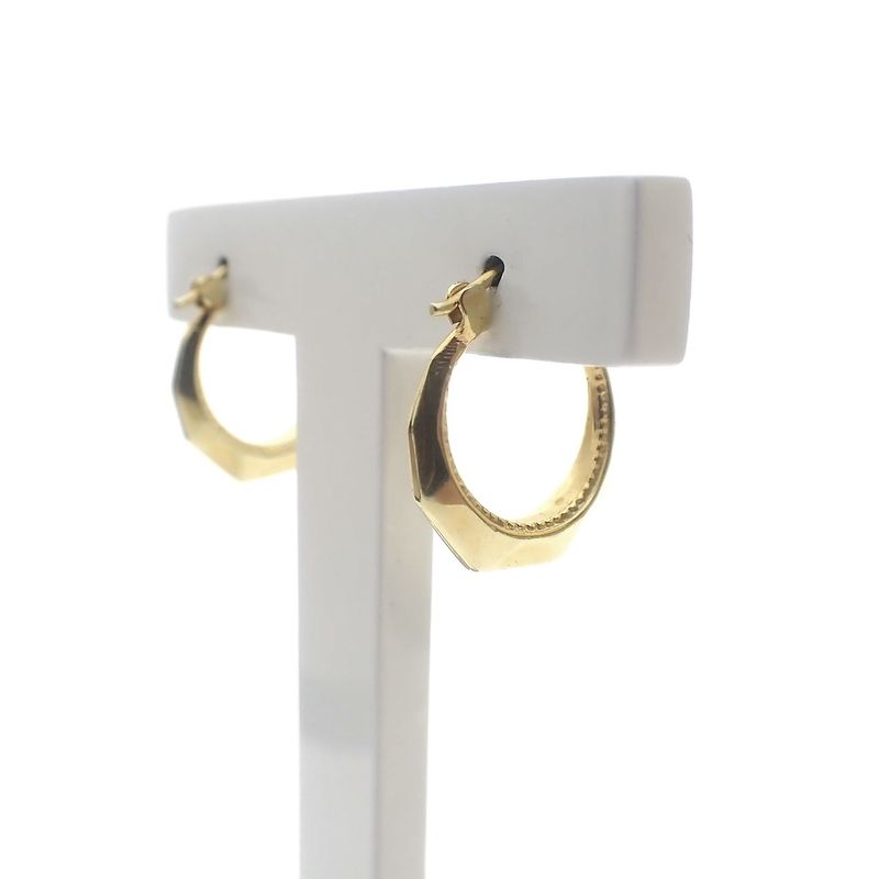 Image 3 of Gold lapidary earrings | Ø 16 mm