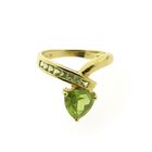 Image 4 of 18 carat gold V-shaped ring with peridot