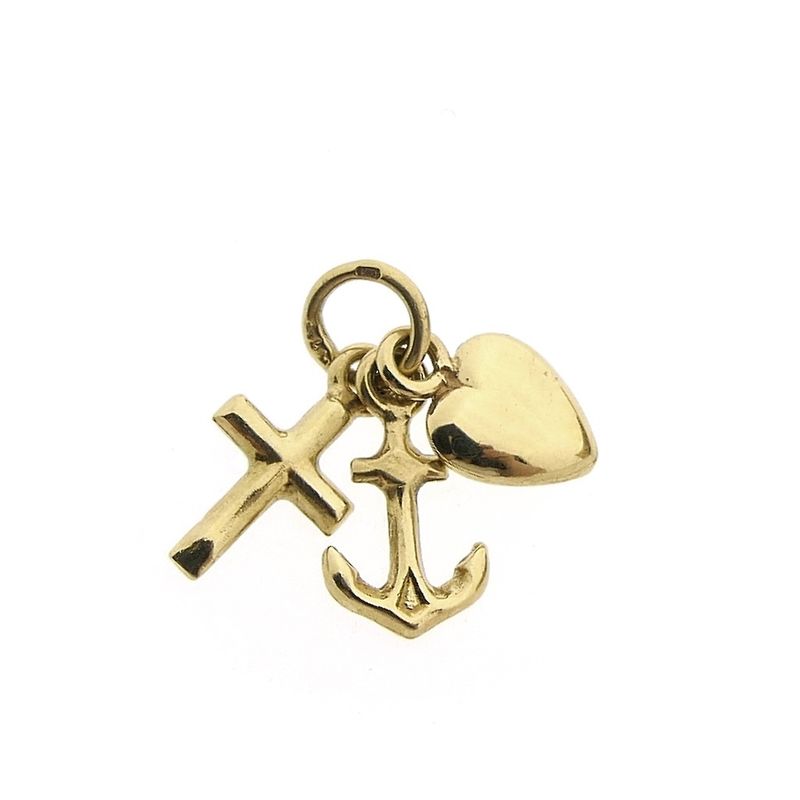 Image 1 of Gold pendant; Faith, hope, and love