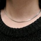Image 10 of White gold herringbone link chain