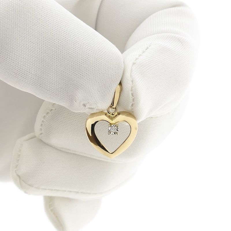 Image 10 of 8K Heart Pendant with Diamond | 0.005 ct.