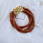 Image 6 of Red coral bead bracelet with gold clasp | 20.5 cm