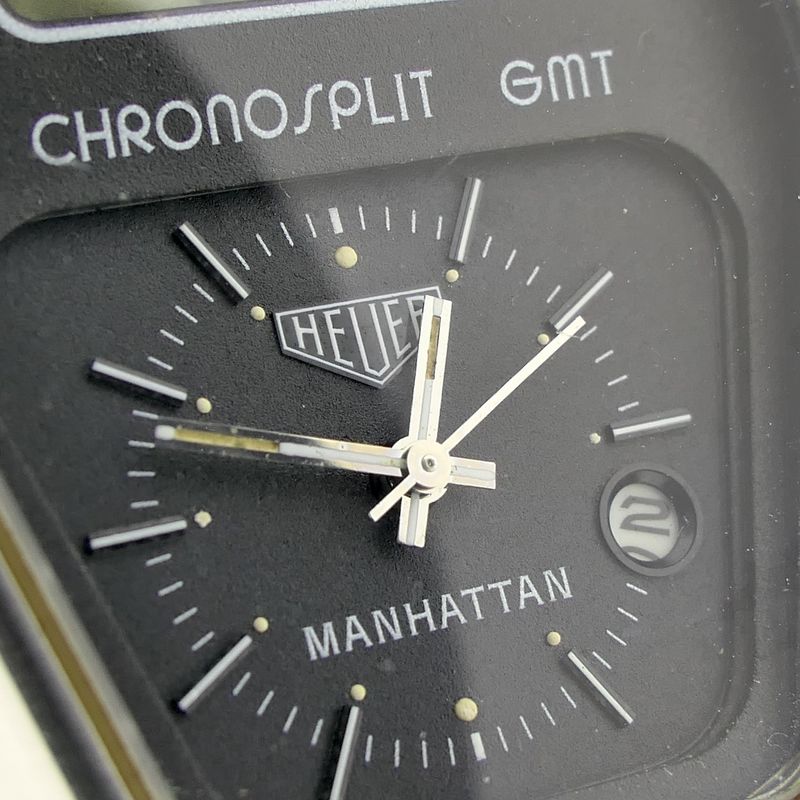 Image 5 of Heuer Manhattan Chronosplit GMT 104.403; Vintage heren horloge