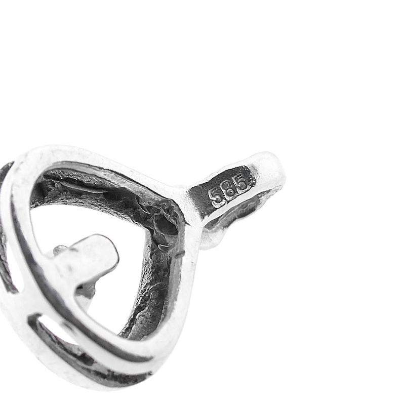 Image 4 of White gold minimalist pendant with diamond; 0.015 ct.