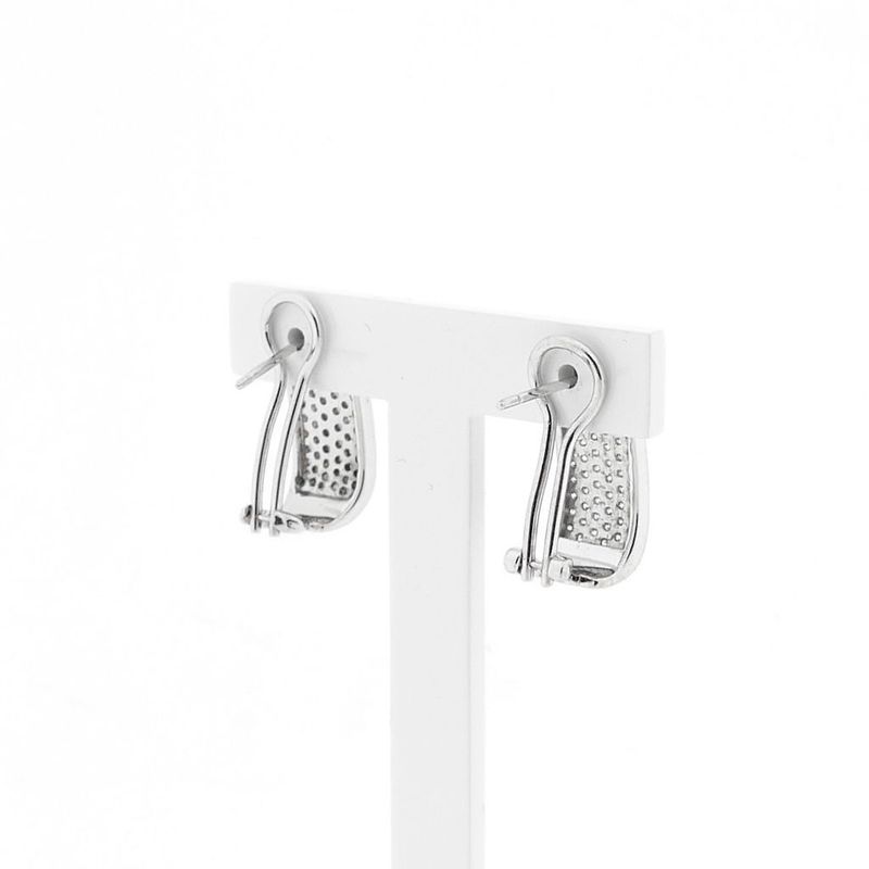Image 4 of White Gold Earrings with Diamonds; approx. 0.96 ct.