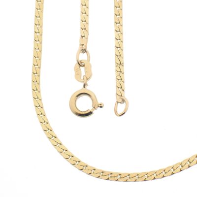 Image 1 of Gold flat gourmet link chain | 42.5 cm