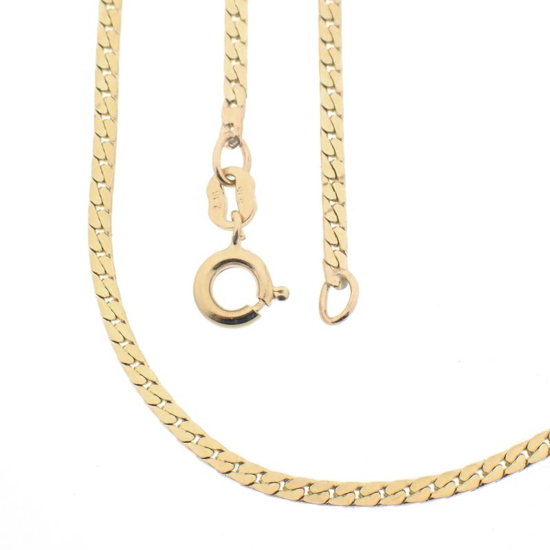 Image 1 of Gold flat gourmet link chain | 42.5 cm