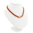 Image 3 of Red coral bead choker with gold clasp; Antique | 35.5 cm