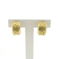 19.2 carat gold semi-circular earrings; Ø 16.5 mm