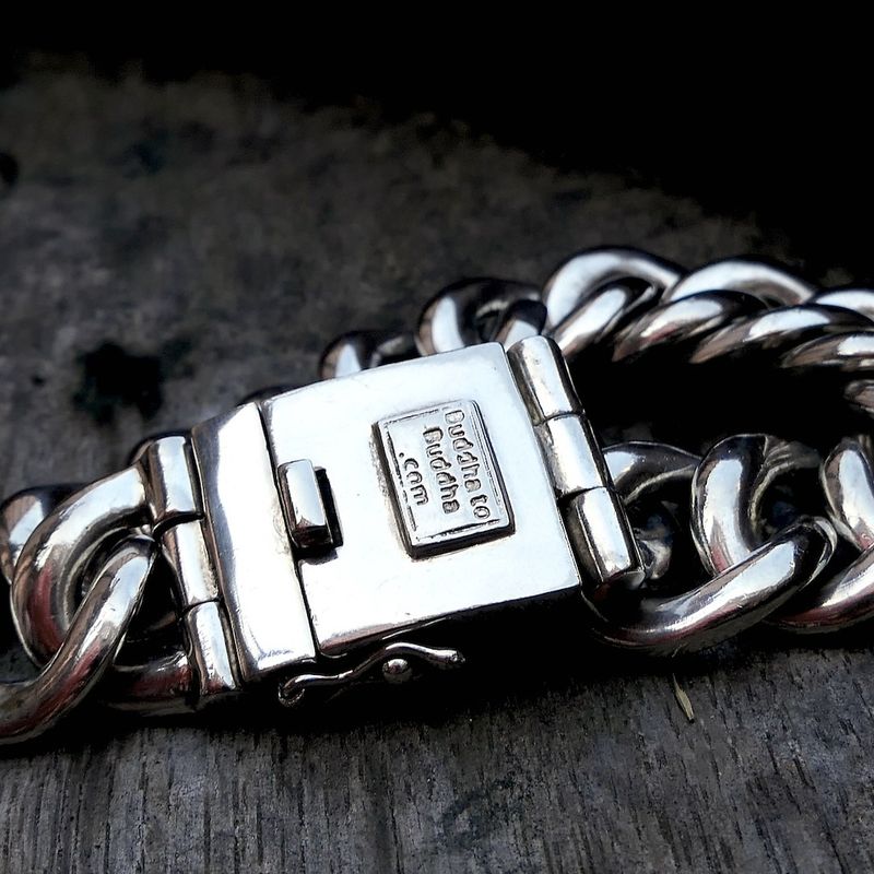 Image 6 of Silver Buddha to Buddha bracelet; Chain XL | 21 cm