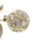 Image 2 of Yellow gold stud earrings in the shape of balls with zirconia
