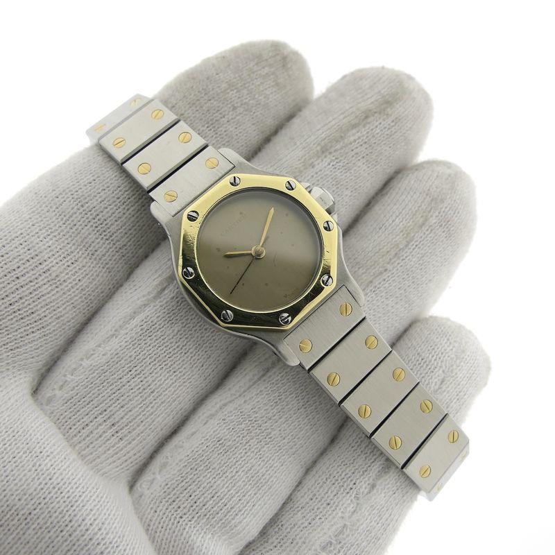 Image 5 of Cartier Santos Octagon Automatic; 18k gold/steel women's watch