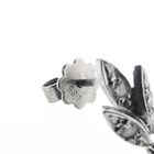 Image 2 of Vintage white gold stud earrings with jade and diamond 0.12 ct.