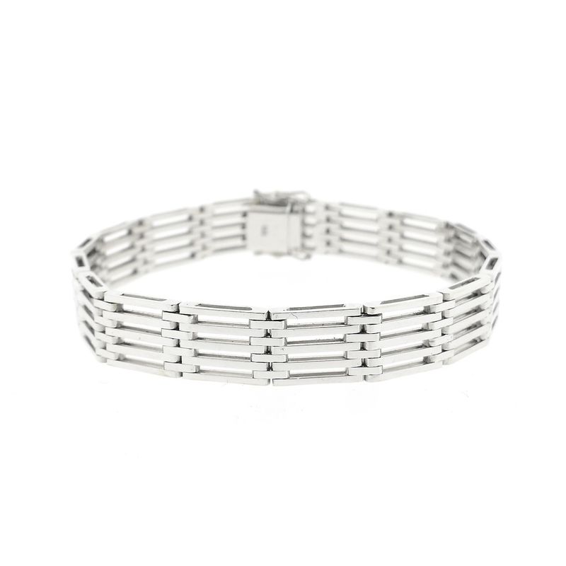 Image 2 of White gold tank link bracelet