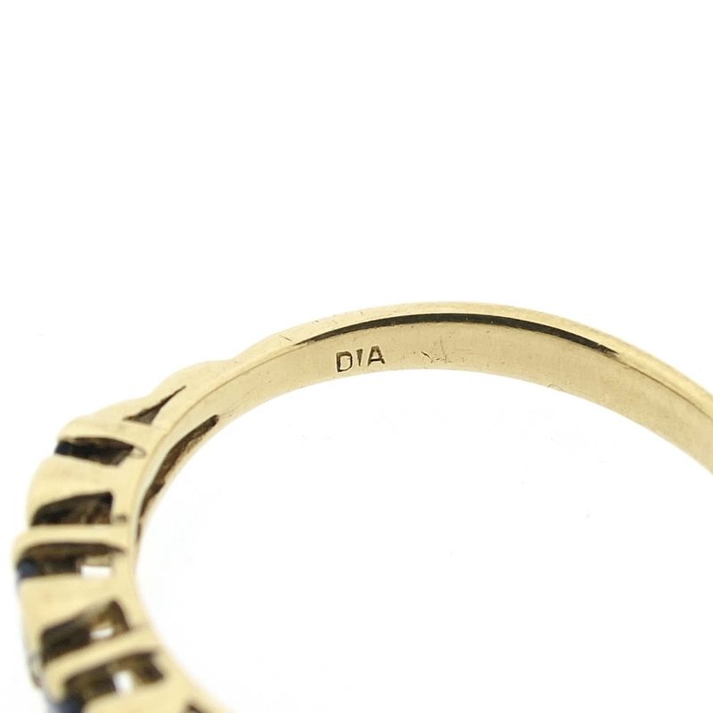 Image 6 of 9 carat row ring with sapphire and diamond | 0.12 ct.